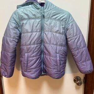 Eddie Bauer Kids Lightweight Gradient Blue and Purple Puffer Jacket